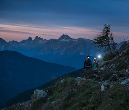 Hiking at sunset