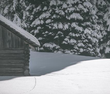 Una baita in inverno