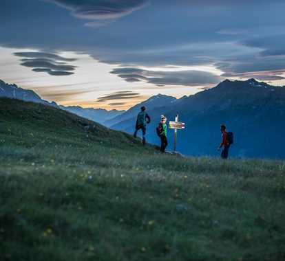 Hiking at sunrise