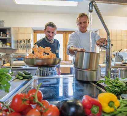 In the kitchen